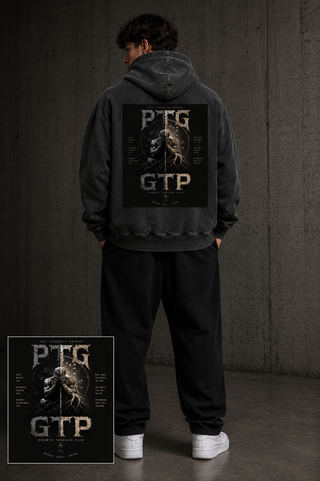 PTG Snow Wash Fleece Oversize Unisex Hoodie