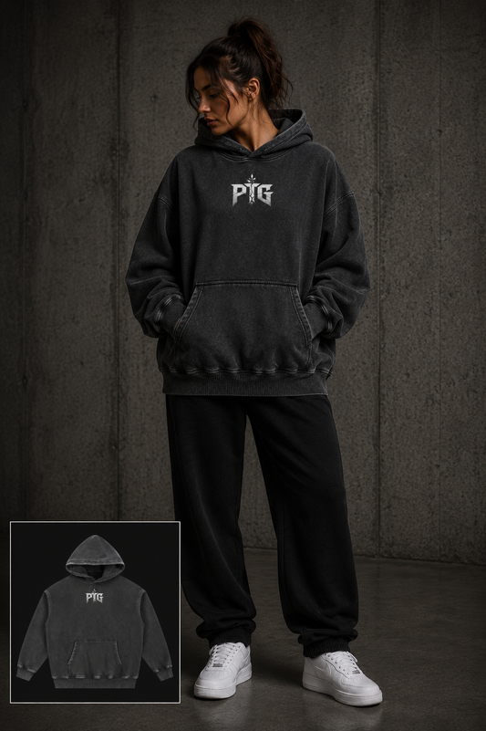 PTG Snow Wash Fleece Oversize Unisex Hoodie